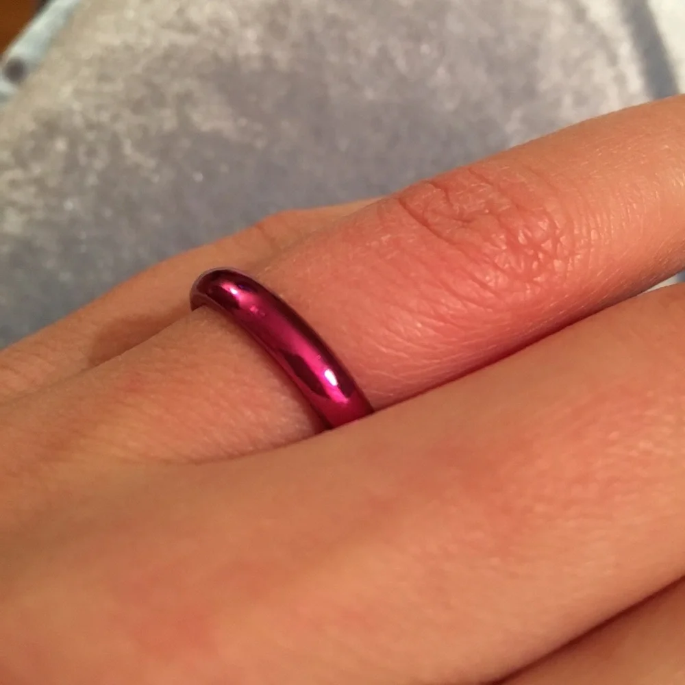 Pink Metal Band Ring